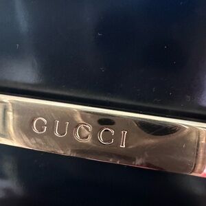 Gucci Black Leather Shoulder Bag with Gold Hardware